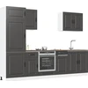 Virtuvinių spintelių komplektas, 7 dalių, Kalmar, juoda