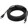 Vision 10 m USB 3.0 kabelis - aktyvus stiprintuvas kabelio viduje - nikeliuoti jungtys - pralaidumas 5 Gbps - USB A (m) į USB B (m) - skersmuo 5,5 mm - 28+24 awg - juoda (TC 10MUSB3.0+/BL)