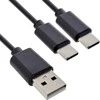 Vision USB vaizdo kabelis USB-A - 2x USB-C 2 m, juodas