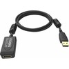 Vision installationstaugliches USB 2.0-Aktiv-Verlangerungskabel - 30 JAHRE GARANTIE - Gold-Steckverbinder - Ferritkerne - 480 Mbit/s - Abschirmgeflecht mit uber 65 % Abdeckung - USB-A (F) zu USB-A (M) - Aussendurchmesser 4,5 mm - 28 + 24 AWG - 5 m - S