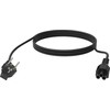 Kabelis zasilający Vision VISION Professionelles, installationstaugliches Netzkabel, Kleeblatt auf EU-Stecker - 30 JAHRE GARANTIE -250 V - 10 A - IEC 60320 C5 (Kleeblatt'') auf EU-CEE-7/7-Stecker - Aussendurchmesser 7,1 mm - 3 m - juodas