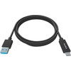 Vision VISION profesionalus USB-C į USB-A laidas, skirtas montavimui – 30 metų garantija – 5 Gbps pralaidumas – palaiko 3 A įkrovimo srovę – USB-C 3.1 (M) į USB-A 3.0 (M) – 4,0 mm išorinis skersmuo – 22 + 30 AWG 2 m – juodas