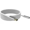 Vision VISION profesionalus USB-C prailginimo kabelis, skirtas montavimui – 30 metų garantija – USB 3.2 Gen 1 5 Gbps – palaiko 3 A įkrovimo srovę – USB-C 3.2 (M) į USB-C 3.2 (F) – išorinis skersmuo 4,5 mm – 22 + 30 AWG 2 m – baltas