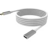 Vision VISION profesionalus USB-C prailginimo kabelis, skirtas montavimui – 30 metų garantija – USB 3.2 Gen 1 5 Gbps – palaiko 3 A įkrovimo srovę – USB-C 3.2 (M) į USB-C 3.2 (F) – išorinis skersmuo 4,5 mm – 22 + 30 AWG 2 m – baltas