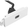 Vision Techconnect Modulares AV-Abdeckblech - LEBENSLANGE GARANTIE - USB-C-Modul - ''C'' 3.1 Typ-Buchse auf der Vorderseite - Ein Kabelis mit 1 x HDMI-Kabelis und 1 x USB-A 2.0-Buchsen - HDMI 4K bei 60 Hz - passt in Techconnect-Rahmen - Kunststoff - baltas