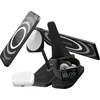 Vision ZENS 4-in-1 - Kabelloses Ladegerat - modular, mit iPad-Ladestander + AC-įkroviklis - 30 Watt - auf Kabelis: USB-C - Juodas - fur Apple AirPods with MagSafe Charging Case, AirPods Pro, iPhone 12, 13, 14