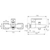 Vonios baterija Ferro Algeo Square Wall chrome (BAQ1)