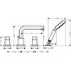 Vonios maišytuvas Hansgrohe Metris S 4 skylių chromuotas (31443000)