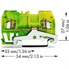 Wago Svoris 279-907 PE bėgio jungtis 2 laidų 1,5 mm2 gelton ir-zalia 279-907