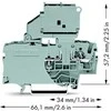 Wago 2-viela jungtis 2.5mm2 saugiklis pilkas 2002 -1611