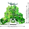 Wago 3- istorija PE geležinkelio jungtis 2.5mm2 su gelsvai žalia ženklinimo bazė (2002 -3237)