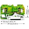 Wago 4mm apsauga geležinkelio jungtis gelsvai žalia (281-907)