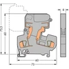 Wago 4mm2 pilkoji saugiklių jungtis 10A G 5x 20mm (281- 611)