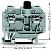 Wago 6mm2 pilkojo saugiklio jungtis 10A G 5x 20mm DIN 35mm (282-122)