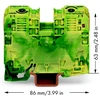 Wago 2 laidų praėjimo jungtis 16x86mm geltona ir žalia - 285-137