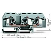 Wago 283-671 3 laidų šynų jungtis 16 mm² pilka 283-671