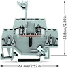 Wago 280-547 Trijų lygių jungtis PE / L / L 2.5mm2 zolto-žalia / mėlyna / pilka 280-547