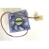 EUROCASE ventiliatorius 80 mm, 12 V / 0,17 A, mėlynai šviečiantis (molex)