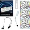 Lian Li UNI FAN SL Wireless ARGB PWM korpuso ventiliatorius, 3er-Pack su valdikliu- 120 mm, baltos spalvos