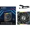 Lian Li UNI FAN SL Wireless LCD korpuso ventiliatorius, ARGB, PWM – Reverse Blade, 120 mm, juodos spalvos