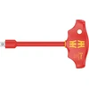 Wera 05005120001 410 i VDE B Izoliuotas T formos rankenos adapteris su lizdais, 3/8'' x 130 mm, raudonas