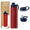 Wessper B3 THERMOSTEEL 700ml plieno termosas su 3 kandikliais