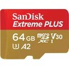 Atminties kortelė SanDisk Extreme PLUS Micro SDXC 64GB + SD adapteriai + 2 metai RescuePRO Deluxe iki 200MB/s &amp; 90MB/s Skaitymo/Rašymo greitis A2 C10 V30 UHS-I U8, EAN: 619659189150