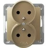 Ospel Impresja GP-2YRAZ/m/28 dvigubas lizdas su įžeminimu Prestige rėmams, metalinis auksas