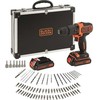 Black & Decker Juodas + DECKER PLAKŠKAS GRĄŽAS 18V 2x1,5Ah + 80vnt PRIEDAI