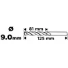 Wiertło HSS metalo grąžtas, DIN 338, 9 mm
