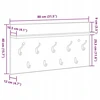 Prikabinamas paltas Sieninis Betono pilka 80 x 40 x 12 cm
