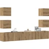 TV staliukas 6 dalių sieninis televizoriaus spintelės komplektas Artisan Oak