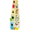 Woody 95005 Eco Wooden Mokomieji staklės su paveikslėliais ir skaičiais rūšiavimo forma (10 vnt.) vaikams nuo 3 metų (10,6x41 cm)