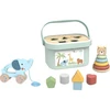 Woopie Tooky Toy Medinis žaislas 3in1: formų rūšiavimo dėžė su lokiu ir dramblio traukimo žaislu