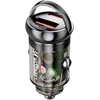 Wozinsky 65W automobilinis įkroviklis USB-C PD 65W / USB-A 45W QC 3.0 – juodos spalvos