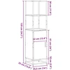 Highboard Rudas ąžuolas 35,5x35x139 cm Mediena ir metalas