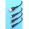 XO kabelis NB230 3w1 USB - Lightning + USB-C + microUSB 1,0m 2,4A juodos spalvos