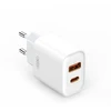 XO laidinis įkroviklis CE12 PD QC 3.0 20W 1x USB 1x USB-C baltos spalvos