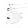 Įkroviklis XO kroviklis jungiama į tinklą CE33 QC 18W 1x USB balta + kabelis USB-C