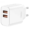 XO sieninis įkroviklis CE34 2x USB 2,4A baltas + USB-C laidas