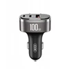 XO automobilinis įkroviklis CC61 PD QC 3.0 100W 1x USB 1x USB-C 1x Lightning pilkos spalvos