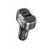 XO automobilinis įkroviklis CC61 PD QC 3.0 100W 1x USB 1x USB-C 1x Lightning pilkos spalvos