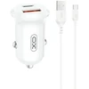 XO automobilinis įkroviklis CC69 PD 30W QC 1x USB 1x USB-C baltas + laidas USB – USB-C