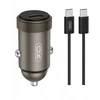 XO automobilinis įkroviklis CC70 PD 30W 1x USB-C juodas + laidas USB-C – USB-C