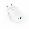 XO sieninis įkroviklis CE29 PD 20W 1x USB-C 1x USB baltas + laidas USB-C - USB-C
