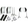 Xrec studijinis rinkinys 10in1 rinkinys 2x Led lempa 1600w 3000-6500k Nuotolinio valdymo pultas Softbox 50x70 Trikojis 230 / 2x Led803