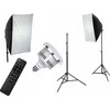 Xrec studijinis rinkinys 5in1 rinkinys Led lempa 200w (1600w) 3000-6500k + Nuotolinio valdymo pultas Softbox 50x70cm Trikojis 230cm / Led803