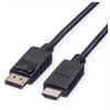 Digitus ROLINE RM Kabelis DisplayPort, DP - HDTV, M/M, juoda, 2 m