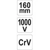 Oem Replės aukštos įtampos laidams 160mm VDE Yato YT-21160