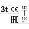 YATO HIDRAULINIS KĖLĖLIS 3T 194-374mm